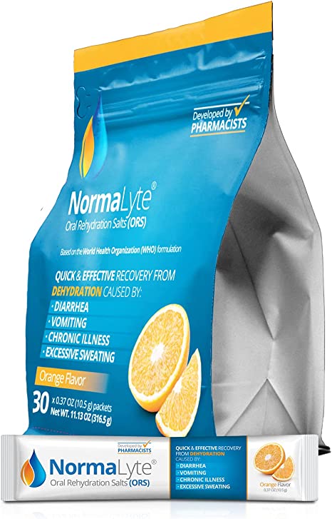 NormaLyte Hydration Drink Mix, Orange, 30 Stick Pouch