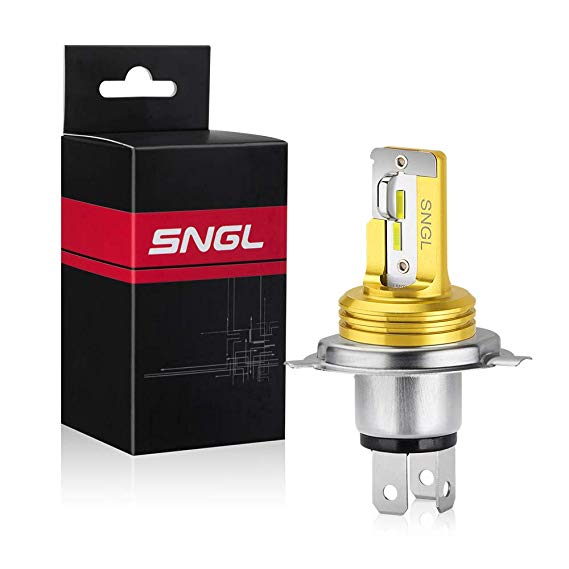 SNGL 9003 H4 Motorcycle Led Headlight Bulb HS1 HB2 P43t hi/lo Beam Fanless without Glare AC/DC 11-60V 36W 3000LM 6000K Xenon White (Pack of 1)