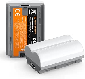 K&F Concept 2-Pack 2400mAh NP-W235 Battery, USB C 2.5H Fast Charging Fuji XS20 Batteries with for Fujifilm XT5 XT4 X-H2S X-H2 GFX 50S II GFX 100S Cameras