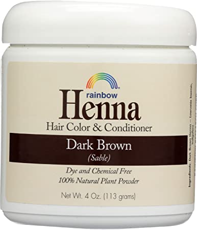 Rainbow Research Henna Hair Color and Conditioner, Dark Brown, 4 Ounce