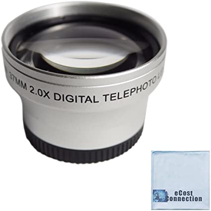 37mm Titanium Telephoto Lens for Sony, Panasonic, Canon, JVC, Samsung, Nikon and Other Camcorders