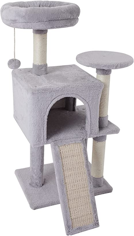 MIAO PAW 13Cat Tree Tower for Indoor Cats - Condo with Sisal Scratching Posts，Jump Platform Cat Furniture Activity Center Play House Grey