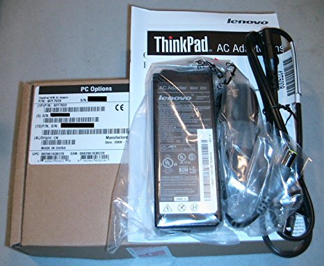 New Sealed Genuine Original Lenovo ThinkPad 90W AC Adapter (40Y7659) for ThinkPad Edge Series, ThinkPad L410, L412, L420, L421, L510, L512, L520, R60, R60e, R61, R61e, R61i, R400, R500, SL300, SL400, SL410, SL500, SL510, T60, T60p, T61, T400, T410, T410i, T400s, T410s, T410si, T420, T420s, T500, T510, T510i, T520, W500, X60, X60s, X60 Tablet, X61, X61s, X61 Tablet, X61LS, X100e, X120e, X200, X200s, X200t, X200 Tablet, X201, X201i, X201s, X201t, X201 Tablet, X220, X220 Tablet, X300, X301, Z60m, Z61e, Z61m, Z61t; Lenovo 3000 C100, or C200; Lenovo 3000 N100, or N200; Lenovo 3000 V100, or V200; ThinkPad Advanced Mini Dock (2503); ThinkPad Essential Port Replicator (2505); ThinkPad Port Replicator Series 3 (4336); ThinkPad Mini Dock Series 3 (4337); ThinkPad Mini Dock Plus Series 3 (4338); ThinkPad External Battery Charger (40Y7625). Not 3rd Party, Original Lenovo Part.