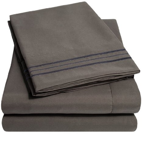 Mayfair Linen #1 Bestseller Now for Sale on Amazon - 100% Egyptian Cotton - 500 Thread Count 4 Piece Sheet Set- Color Elephant/dark Grey, Size Full (1 Flat Sheet, 1 Fitted Sheet and 2 Pillow Cases)
