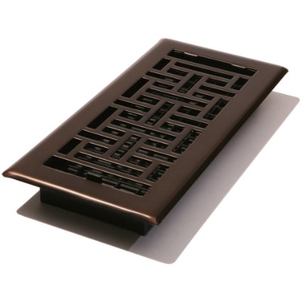 Decor Grates AJH410-RB Oriental Floor Register Rubbed Bronze 4-Inch by 10-Inch