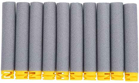 Estink Foam Bullet Darts, 100 Pcs 7.2cm EVA Soft Refill Bullets Darts with Z Pattern Hollow Flat Soft Head for Nerf N-Strike Elite Series Blasters Hollow Tower Shape Head Kid Toy Gun (Grey)