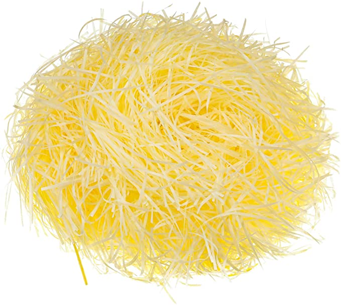 Basket Grass Craft Shredded Tissue Raffia Filler Paper Shreds for DIY Packaging Easter Basket Filling Egg Stuffer Party Supplies Accessories Decoration, 480 g (Light Yellow)