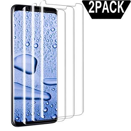 [2-Pack] Galaxy S8 Plus Tempered Glass Screen Protector, Wtbone Screen Protector - [No Bubbles][Anti-Glare][Anti Fingerprint] 3D Curved Screen Protector Compatible Samsung Galaxy S8 Plus