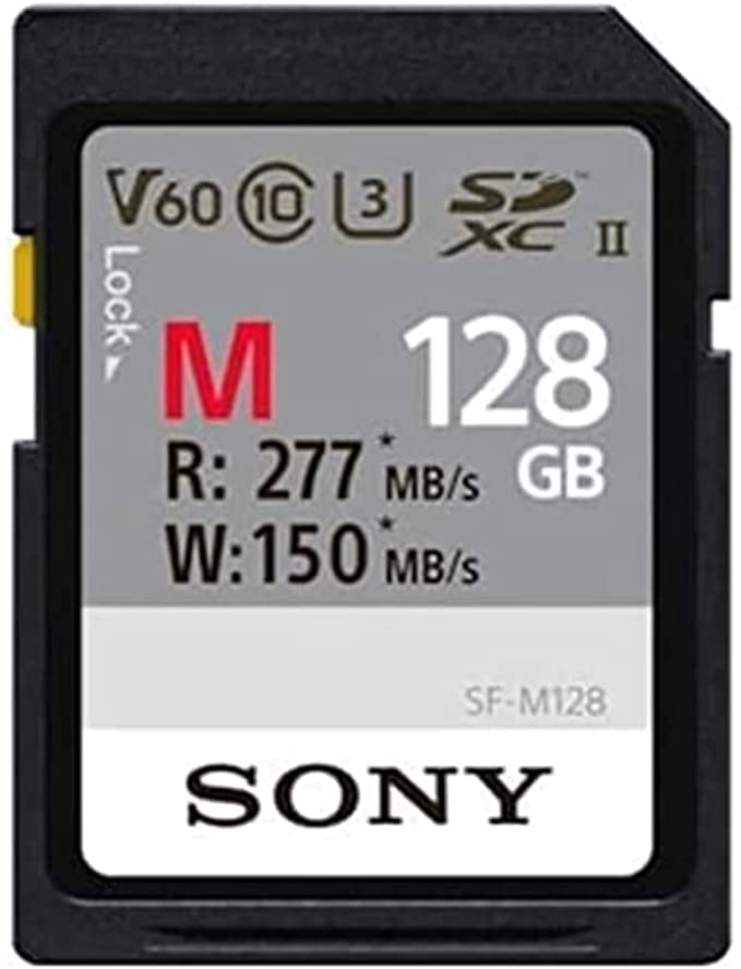 Sony Memory Card 128GB, Uhs-II SD, CL10, U3, Max R260MB/S, W100MB/S (SF-M128/T)