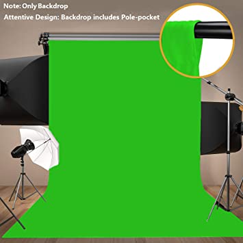 MEETS 5x7ft Non-woven Fabric Backdrop Green Simple Fashion Photography Background Studio Props Photo Booth YouTube Backdrop LWMT001