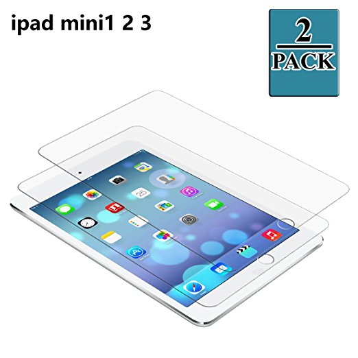 iPad Mini 1 2 3 Screen Protector, [2 Pack] Bvanki® 0.26mm HD 9H Hardness Tempered Glass Screen Protector for Apple iPad Mini 1/2/3 [Lifetime Warranty]