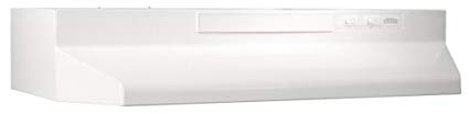 Broan F403611 Two-Speed Four-Way Convertible Range Hood, 36-Inch, White on White