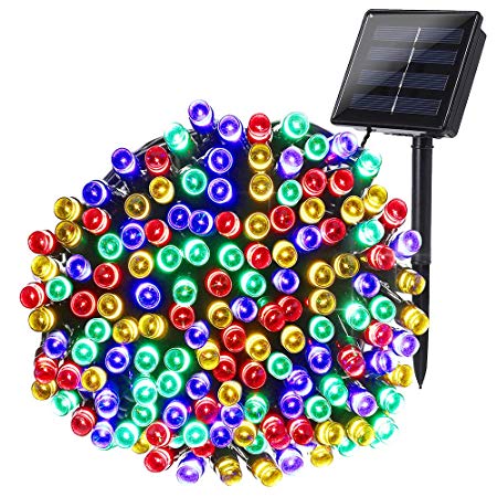 Qedertek Solar Christmas Lights, 72ft 200 LED Solar Fairy Lights, 8 Lighting Modes Solar Garden Lights for Outdoor Christmas, Home, Wedding, Xmas Tree Decorations (Multicolored)