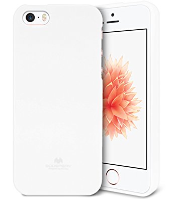 iPhone SE Case, iPhone 5S Case, iPhone 5 Case, [Ultra Slim] Goospery® Color Pearl Jelly [Pearl Glitter] Case Premium TPU [Anti-Yellowing / Discoloring Finish] Cover for Apple iPhone SE/5S/5 - White