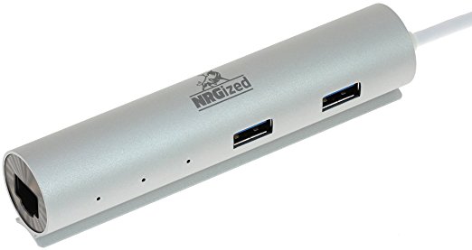 Type C USB-C Hub NRGized CE450 USB-C to 3-Port USB 3.0 Hub with Ethernet Adapter for USB Type-C Devices Including the new MacBook, ChromeBook Pixel and More (3-Port   1 Ethernet Port)