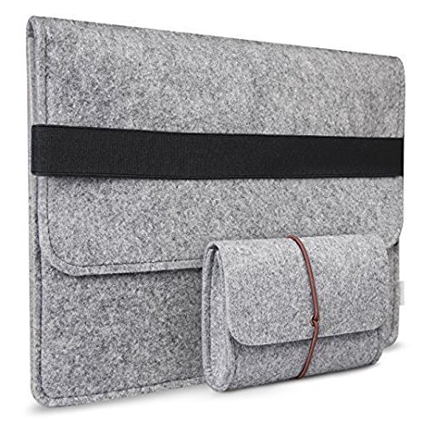 Inateck 13.3 Inch MacBook Air/ MacBook Pro Retina Case Sleeve Cover Carrying Case Protective Bag with Pocket and Pouch, Compatible with Most 11-Inch Ultrabook Netbook Laptop - Gray