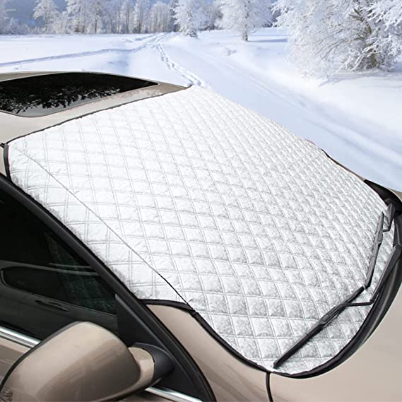 Car Windscreen Frost Cover, FREESOO Snow Cover Windshield Ice Cover Dust Sun Shade Protector Morning Time Saver in all Weather Large