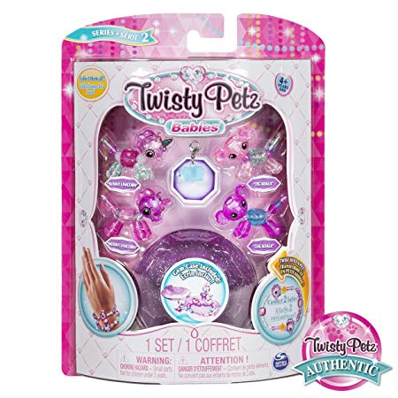 Twisty Petz, Series 2 Babies 4 Pack, Unicorns and Koalas Collectible Bracelet and Case (Purple) for Kids
