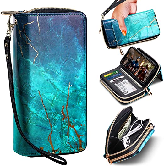 ELV Wallet Purse Case Designed for iPhone 11 PU Leather Case Folio Flip with Credit Card Slots, Detachable Case and Back Stand for iPhone 11