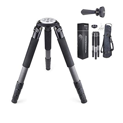 Carbon Fiber Tripod INNOREL RT90C Bowl Tripods Professional Heavy Duty Camera Stand with 75mm Bowl Adapter for DSLR Cameras Compatible with Ball Head & Hydraulic Head, 63 inch, 40mm Tube 40kg Load