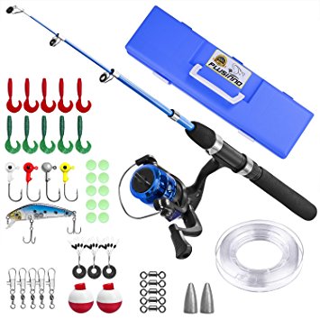 Kids Fishing Pole,Light and Portable Telescopic Fishing Rod and Reel Combos for Youth Fishing by PLUSINNO