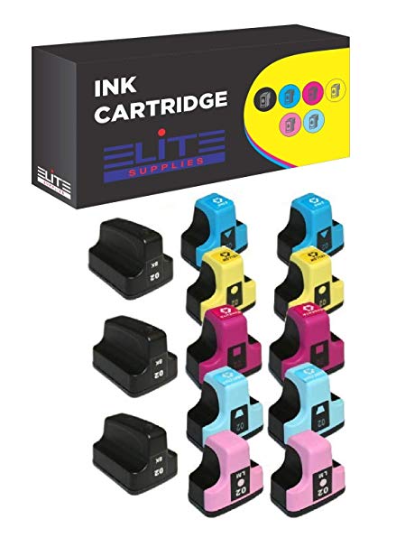 Elite Supplies Compatible Ink Cartridge Replacement for HP 02XL ( Black,Cyan,Magenta,Yellow,Light Cyan,Light Magenta , 13-Pack )