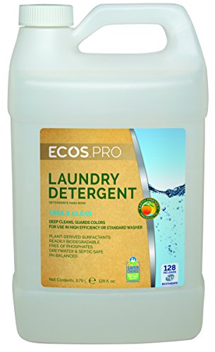 Earth Friendly Products Proline PL9764/04 ECOS Free and Clear Liquid Laundry and Microfiber Detergent, 1 gallon Bottles (Case of 4)