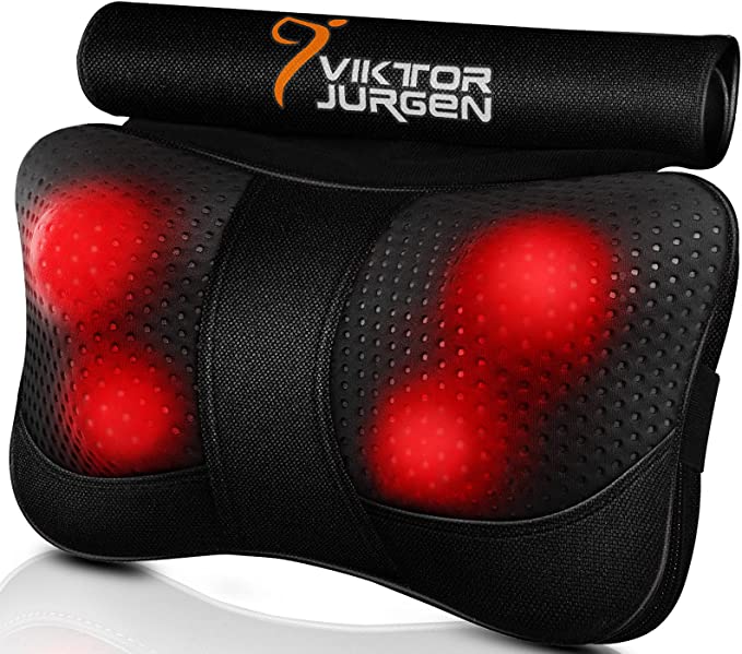 Back Massager,Neck Massager with heat, Back and Neck Massager Gifts for Grandpa, Grandma, Teacher, Nurse, Christmas, Electric Shoulder Massager Kneading Sore Muscles, Massage Pillow for Back Neck Pain