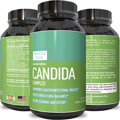 Candida Detox Cleanse Complex with Probiotics Digestive Enzymes Oregano Leaf Extract for Weight Loss Digestive Health Energy Antibacterial Antimicrobial Supplement for Women & Men - Northfield Health