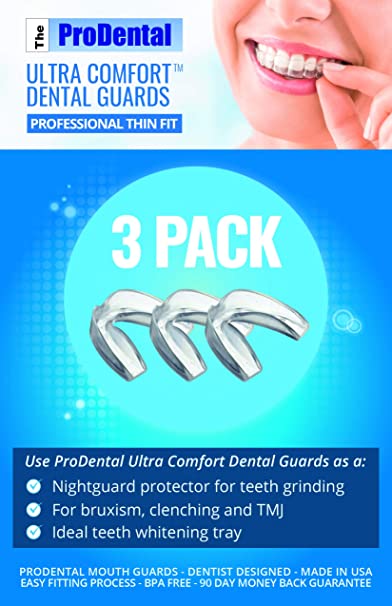 ProDental Thin and Trim Mouth Guard for Grinding Teeth – 3 Pack, Made in USA | Night Guard for Bruxism - Teeth Clenching | Use as Customizable Teeth Whitening Dental Guard