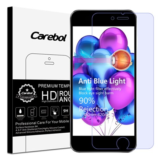 Carebol Anti Blue Light Premium Tempered Glass Screen Protector for iPhone 6 plus/iPhone 6S plus, [Eye Protect], Explosion-proof screen, High Definition
