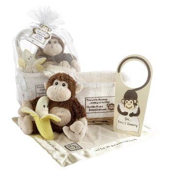 Baby Aspen Five Little Monkeys Gift Set with Keepsake Basket