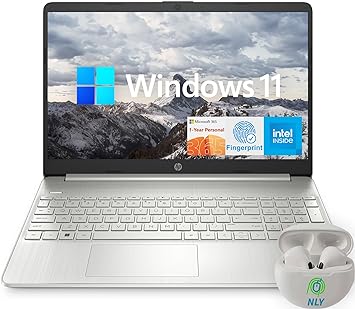 hp 15.6" Laptop Computer with 1-Year Microsoft Office 365, Full HD Display Laptop 16GB RAM, 1TB SSD, Intel Core i3-1215U Hexa-Core Processor, Fingerprint Reader, NLY Earphones, Windows 11 Home