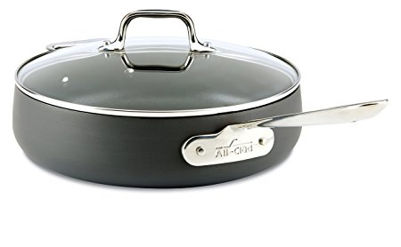 All-Clad E7853364 HA1 Hard Anodized Nonstick Dishwasher Safe PFOA Free Saute Pan Cookware, 4-Quart, Black