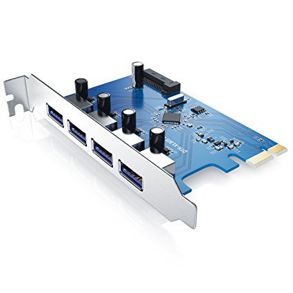 CSL - 3.0 USB 4-port PCIe interface card PCI Express | VIA Chip | 15-pin SATA power connection | maximum transfer rate: 5Gbit/s | Plug & Play | USB 2.0 and USB 1.1 downward-compatible