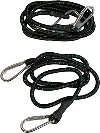 48" Heavy Duty Bungee Cord with Carabiner Hook (2 Pieces)