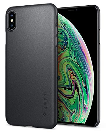 Spigen [Thin Fit] iPhone Xs Max Case Cover 6.5 inch with Premium Matte Finish Coating for iPhone Xs Max (2018) 6.5 inch - Graphite Gray