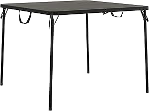 COSCO XL 38.5" Fold-in-Half Card Table w/Handle, Black