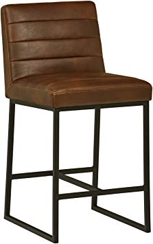 Rivet Decatur Modern Kitchen Counter Stool - 26" Seat Height, Brown