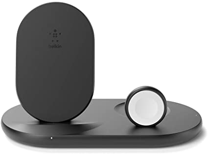 Belkin 3-in-1 Wireless Charger (7.5W Wireless Charging Station for iPhone, Apple Watch and AirPods) - Wireless Charging Dock, iPhone Charging Dock, Black