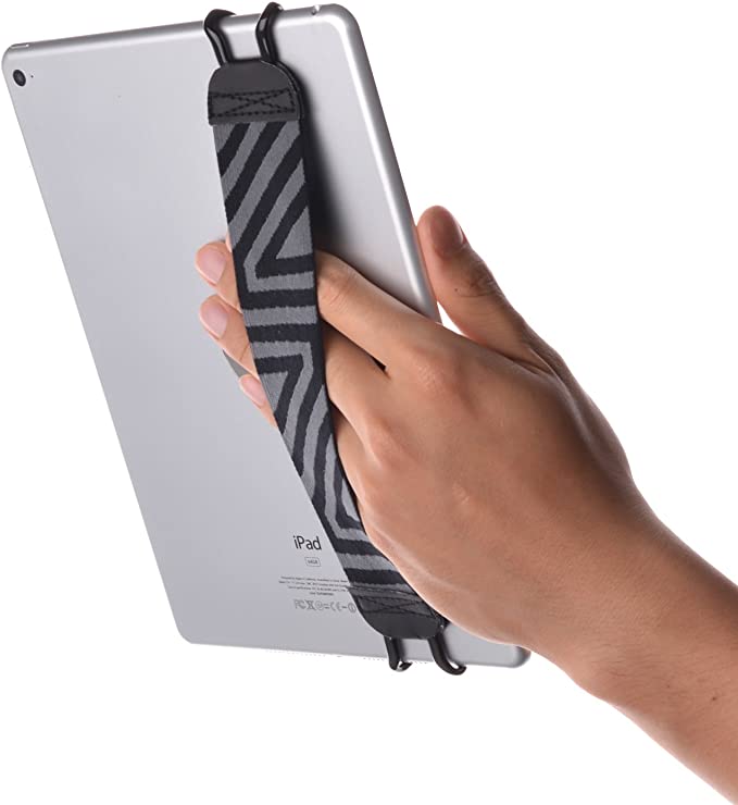 TFY Security Hand-Strap for Tablets, iPad, & e-Readers - Apple iPad, iPad 4 (iPad 2 & 3), iPad Air (iPad Air 2), iPad Mini - iPad Pro 9.7 " - Samsung Galaxy Tab & Note - Google Nexus - Asus Transformer Book, Microsoft Surface Pro & RT - Dell Venue - Lenovo IdeaTab - Sony Xperia Tablet Z and More - Black/Gray