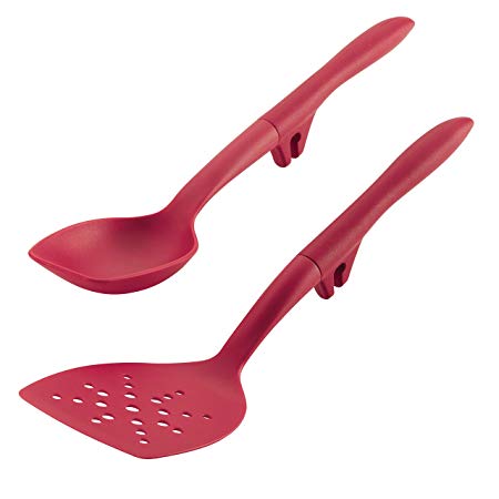 Rachael Ray Tools and Gadgets Lazy Flexi Turner and Scraping Spoon Set, Red