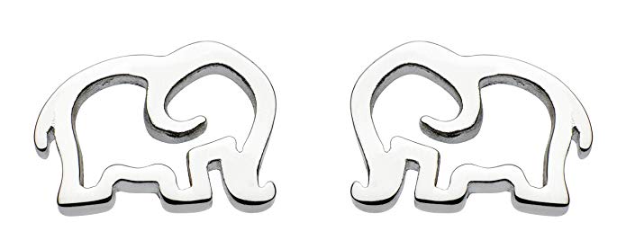 Dew Sterling Silver Elephant Stud Earrings