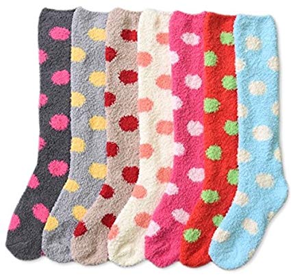 Womens Thick Comfortable Soft Fuzzy Cozy Calf High Winter Plush Socks 6 Pairs Size 9-11