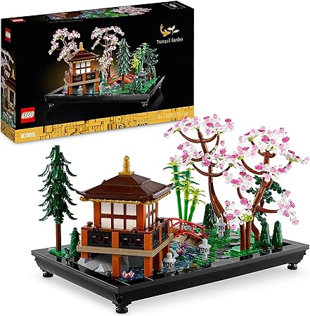 LEGO 10315 Icons Tranquil Garden, Botanical Zen Garden Kit for Adults with Lotus Flowers, Customisable Desk Decoration, Inspired by Japanese Traditions, Mindful Gardening Gift for Women, Men