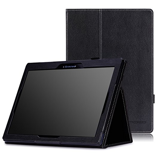 MoKo Lenovo Tab2 A10-70 Case - Slim Folding Stand Cover Smart Case with Auto Wake / Sleep for Lenovo Tab 2 A10-70, Tab 10(TB-X103F) 10.1" Tablet, BLACK