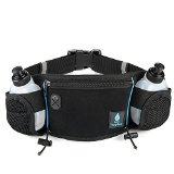 Hydration Belt for Running - Extra Large Pocket -Fits All Large Smartphones including the IPHONE 6 PLUS - 2 BPA-Free Water Bottles - Water Resistant Lightweight Material - Running Belt with Separate Pouch for Running Accessories