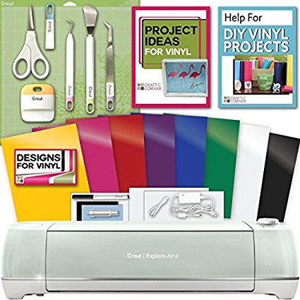 Cricut Explore Air 2 Machine Bundle - Tool Kit, Vinyl Pack, Designs & Project Inspiration