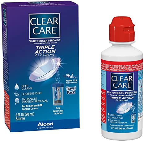 Clear Care Cleaning & Disinfection Solution with Lens Case, 3-Ounces