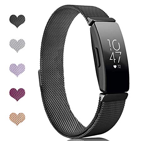Intoval Bands Compatible with Fitbit Inspire HR Bands/Fitbit Inspire Band,Inspire hr Metal Stainless Steel Magnetic Men Women Replacement Bands for Fitbit Inspire & Inspire HR Fitness Tracker.